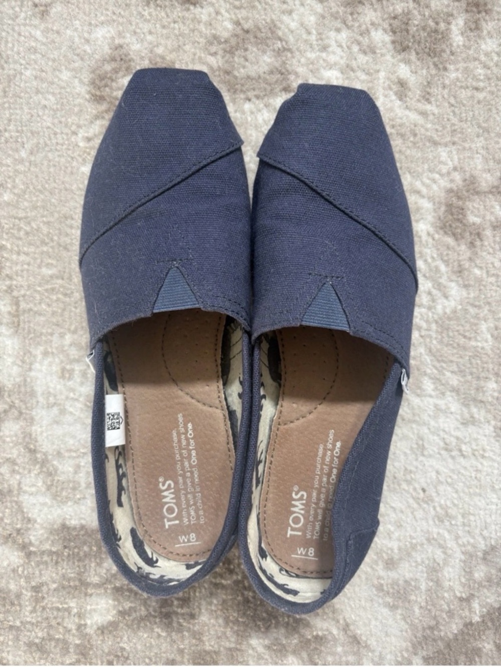 Toms Women's Navy Canvas Slip-On Sneakers
